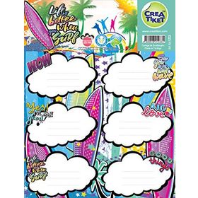 CreaTiket 1233 Kabartmalı Defter Sörf Etiket