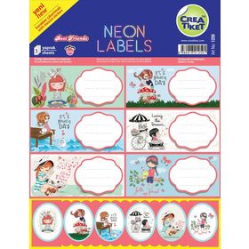 CreaTiket 1259 Çıkartmalı Neon Defter Best Friends Etiket