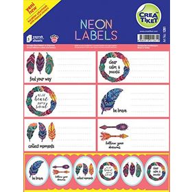 CreaTiket 1261 Çıkartmalı Neon Defter Tribal Etiket