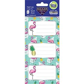 CreaTiket 1281 Yaldizli Neon Flamingo Etiket