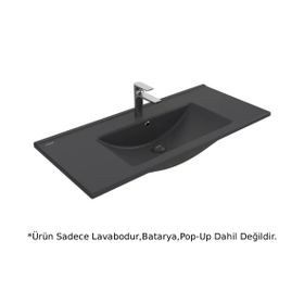 Creavit 100 cm Su Mat Antrasit Etajerli Lavabo