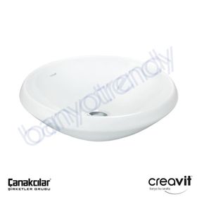 Creavit 45 cm Beyaz Tezgah Üstü Lavabo