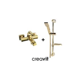 Creavit AG2500G + SH411G Avangart 2'li Altın Banyo Armatür Batarya Seti