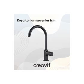 Creavit Alfa Mat Siyah Mutfak Armatürü