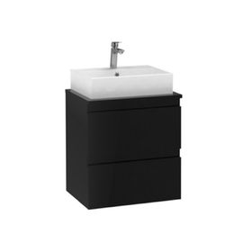 Creavit Alinda 60 cm Parlak Siyah Tablalı Lavabo Dolabı