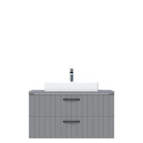 Creavit D10 Next Tezgah Üstü 2 Çekmeceli 100 cm Gri Lake Lavabo Dolabı