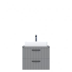 Creavit D10 Next Tezgah Üstü 2 Çekmeceli 65 cm Gri Lake Lavabo Dolabı
