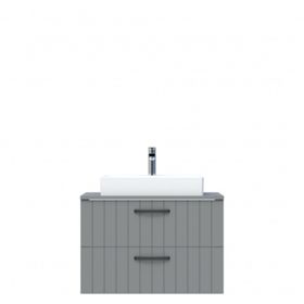Creavit D10 Next Tezgah Üstü 2 Çekmeceli 80 cm Gri Lake Lavabo Dolabı