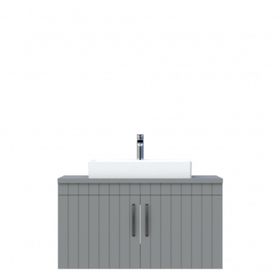 Creavit D10 Next Tezgah Üstü Kapaklı 100 cm Gri Lake Lavabo Dolabı