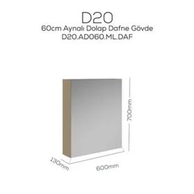 Creavit D20 Dafne 600x700x130 mm Aynalı Dolap