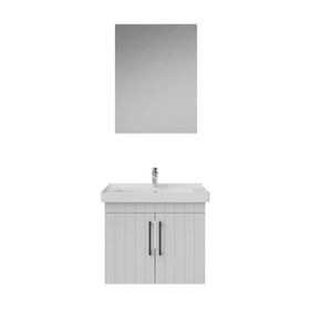 Creavit D20 Lake 80 cm Çizgili Dafne Yuvarlak Çekmeceli Banyo Dolabı