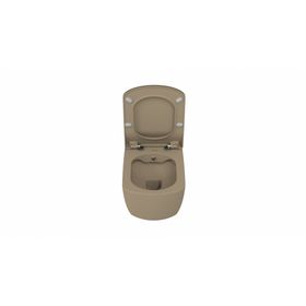 Creavit Elegant Rim-Off Kanalsız Asma Cappucino EG321-11CM00E-0000 + Cappucino KC1103.01.1800E Creavit Elegant Droplast Yavaş Kapanan Kapağı Klozet Kapağı