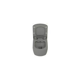 Creavit Elegant Rim-Off Kanalsız Asma Klozet Cool Grey EG321-00CG00E-0000 Creavit Cool Grey KC1103.01.2100E Elegant Droplast Yavaş Kapanan Kapağı Klozet Kapağı