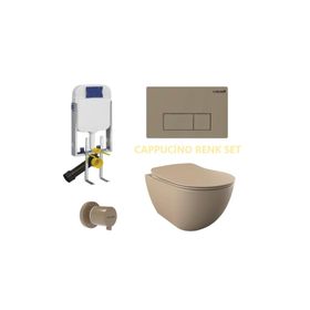 Creavit FE320 5 Parça Set Cappicino Asma Klozet Gömme Rezervuar