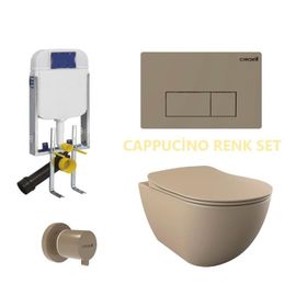 Creavit FE320 5 Parça Set Cappicino Asma Klozet Gömme Rezervuar