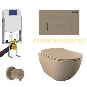 Creavit FE320 5 Parça Set Cappicino Asma Klozet Gömme Rezervuar