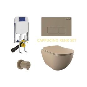 Creavit FE320 5 Parça Set Cappicino Asma Klozet Gömme Rezervuar