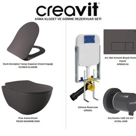 Creavit FE320 Free Asma Klozet ve Gömme Beyaz Rezervuar Seti