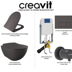 Creavit FE320 Free Asma Klozet ve Gömme Beyaz Rezervuar Seti