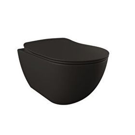 Creavit FE322-00SM00E-0000+SET Free Rim Off Kanalsız Mat Siyah Asma Klozet