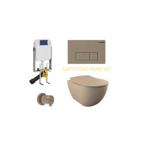 Creavit FE322 5 Parça Set Cappicino Asma Klozet Gömme Rezervuar