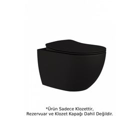 Creavit FE322 Free Rim-Off Kanalsız Asma Klozet ve Yavaş Kapanan Mat Siyah Klozet Kapağı