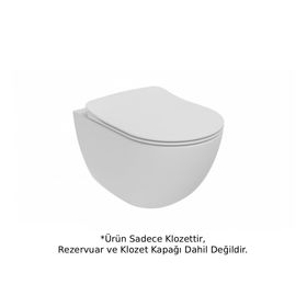 Creavit FE322 Rim-Off Kanalsız Klozet ve Yavaş Kapanır Parlak Beyaz Klozet Kapağı