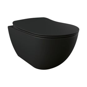Creavit Free Rim Off Asma Klozet Mat Siyah ve Duck Klozet Kapağı