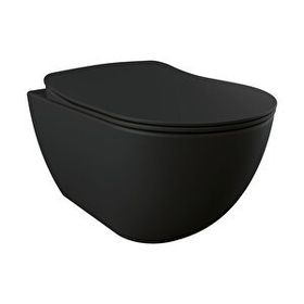 Creavit Free Rim Off Asma Klozet Mat Siyah ve Duck Klozet Kapağı