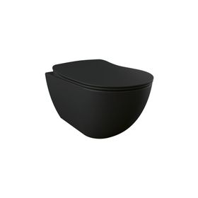 Creavit Free Rim Off Asma Klozet Mat Siyah ve Duck Klozet Kapağı