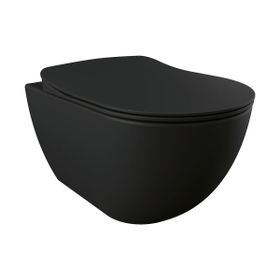 Creavit Free Rim Off Asma Klozet Mat Siyah ve Duck Klozet Kapağı