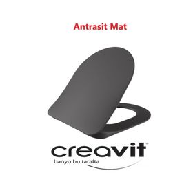 Creavit KC0903.01.0400E Duck Duroplast Antrasit Mat Yavaş Kapanan Klozet Kapağı