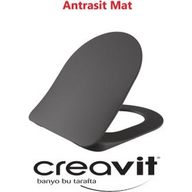 Creavit KC0903.01.0400E Duck Duroplast Antrasit Mat Yavaş Kapanan Klozet Kapağı