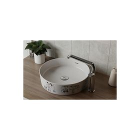 Creavit Loop 40 cm Karikatür Desen Uygulamalı Yuvarlak Çanak Lavabo