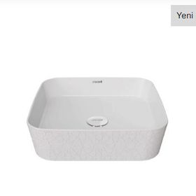 Creavit Loop 40 cm Selçuklu Rölyef Uygulamalı Kare Çanak Lavabo