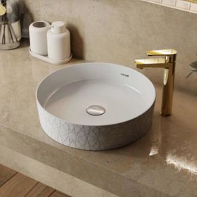 Creavit Loop 40 cm Selçuklu Rölyef Uygulamalı Yuvarlak Çanak Lavabo