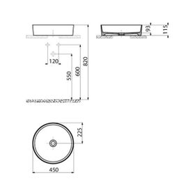 Creavit Loop 45 cm Kömür Karası Yuvarlak Çanak Lavabo
