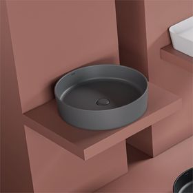 Creavit Loop 45 cm Mat Antrasit Yuvarlak Çanak Lavabo