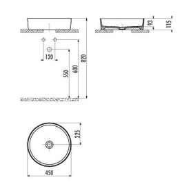 Creavit Loop 45 cm Mat Cappuccino Yuvarlak Çanak Lavabo