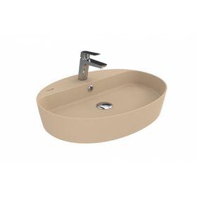 Creavit Loop LP161-00CM00E-0000 Mat Cappuccino 60 cm Oval İnce Masaüstü Setüstü Çanak Lavabo