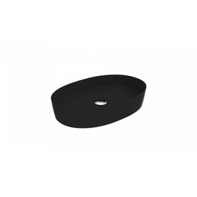 Creavit Loop Oval Mat Siyah 60 cm LP160-00SM00E-0000 İnce Masaüstü Setüstü Çanak Lavabo