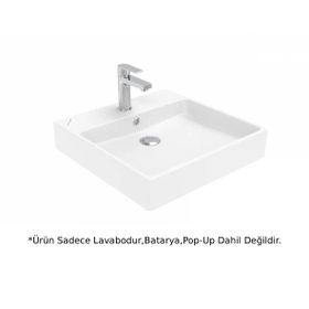 Creavit NX255 Next Beyaz 50 cm Kare Tezgah Üstü Lavabo