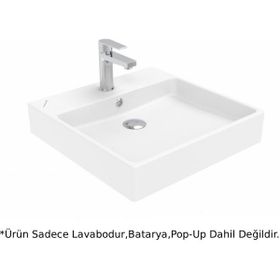 Creavit NX255 Next Beyaz 50 cm Kare Tezgah Üstü Lavabo