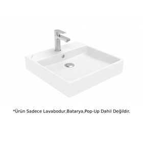 Creavit NX255 Next Beyaz 50 cm Kare Tezgah Üstü Lavabo