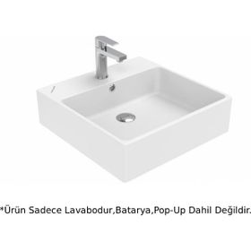 Creavit NX256 Next Beyaz 50 cm Kare Tezgah Üstü Lavabo