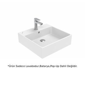 Creavit NX256 Next Beyaz 50 cm Kare Tezgah Üstü Lavabo