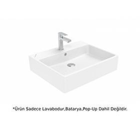 Creavit NX260 Next Beyaz 60 cm Kare Tezgah Üstü Lavabo