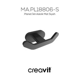 Creavit PL18806-S Planet 2'li Mat Siyah Askılık