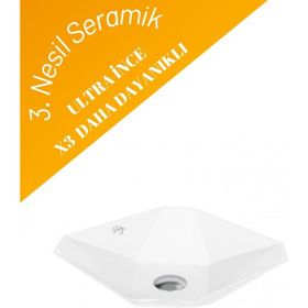 Creavit RB040 Ruby Tezgah Üzeri İnci Mat 40x40 cm Beyaz Lavabo