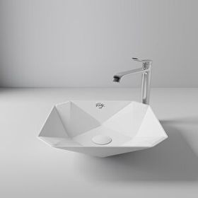 Creavit RB040 Ruby Tezgah Üzeri İnci Mat 40x40 cm Beyaz Lavabo